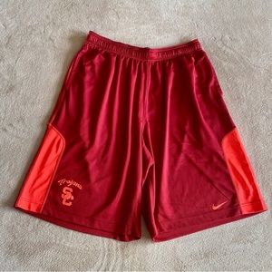 Nike Dri-Fit SC Trojans Athletic Shorts Size XL Red and Orange